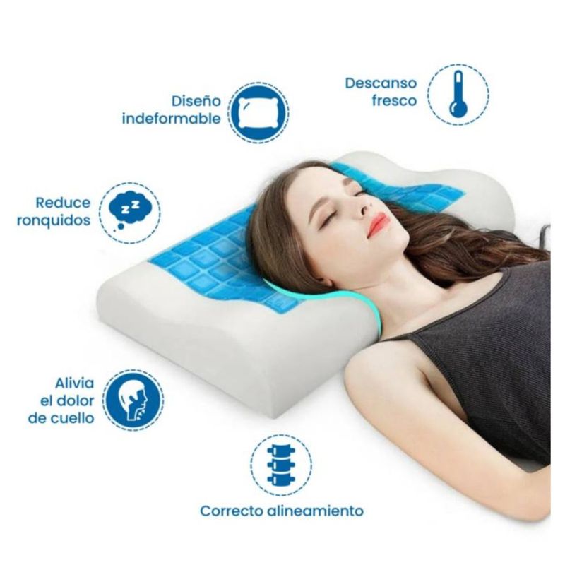 GENERICO - Almohada Viscoelástica para Columna Corrector de Postura Ortopédico.