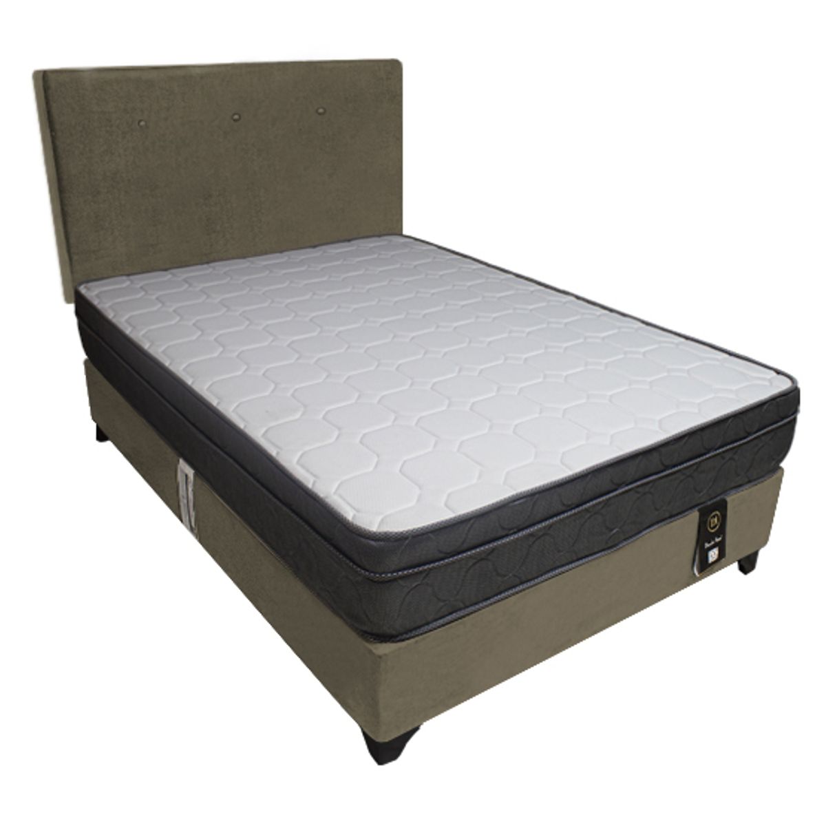 BARAKA HOME - Dormitorio Turin 1.5 Plz + Cabecera + 1 Almohada - Beige Oscuro