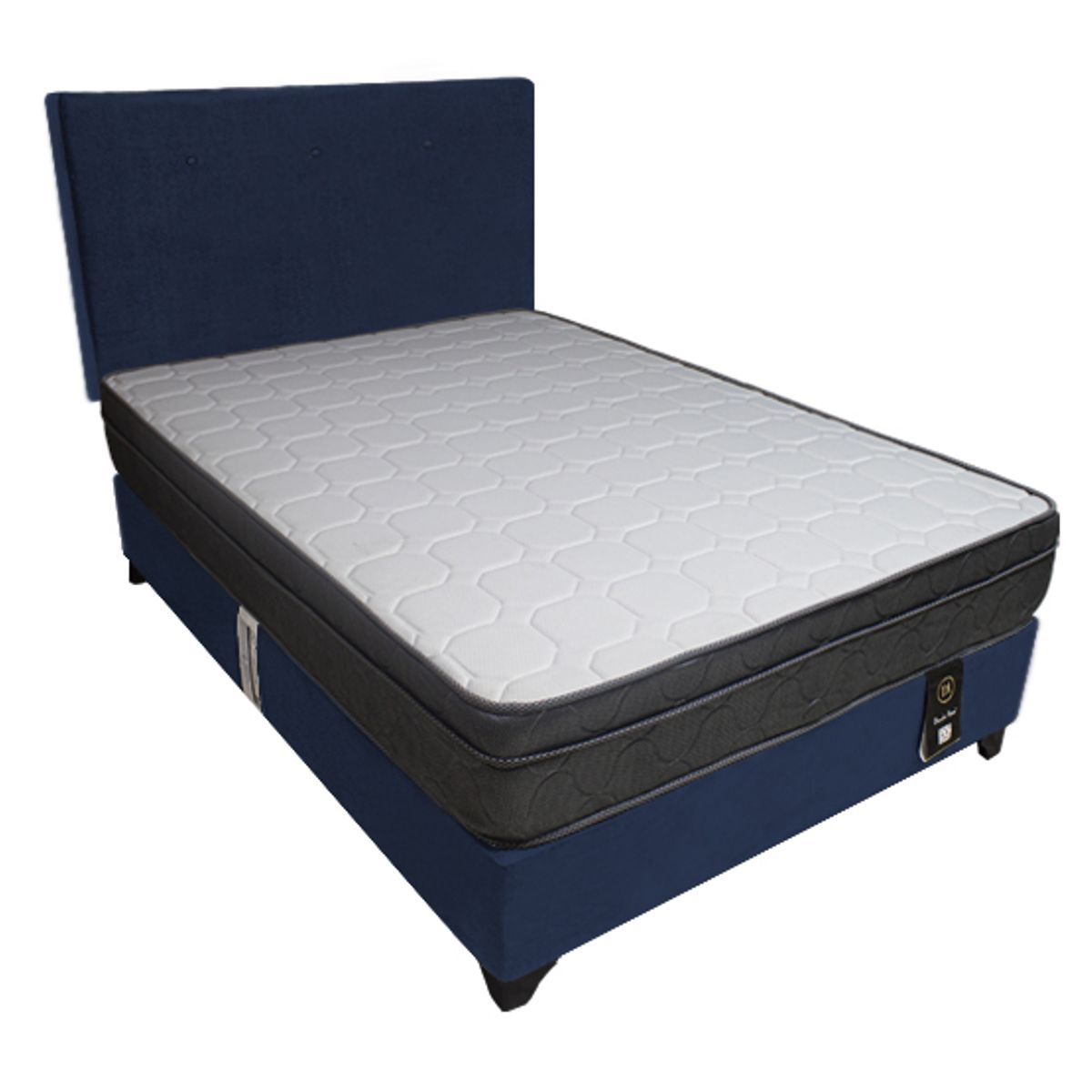 BARAKA HOME - Dormitorio Turin 1.5 Plz + Cabecera + 1 Almohada - Azul Marino