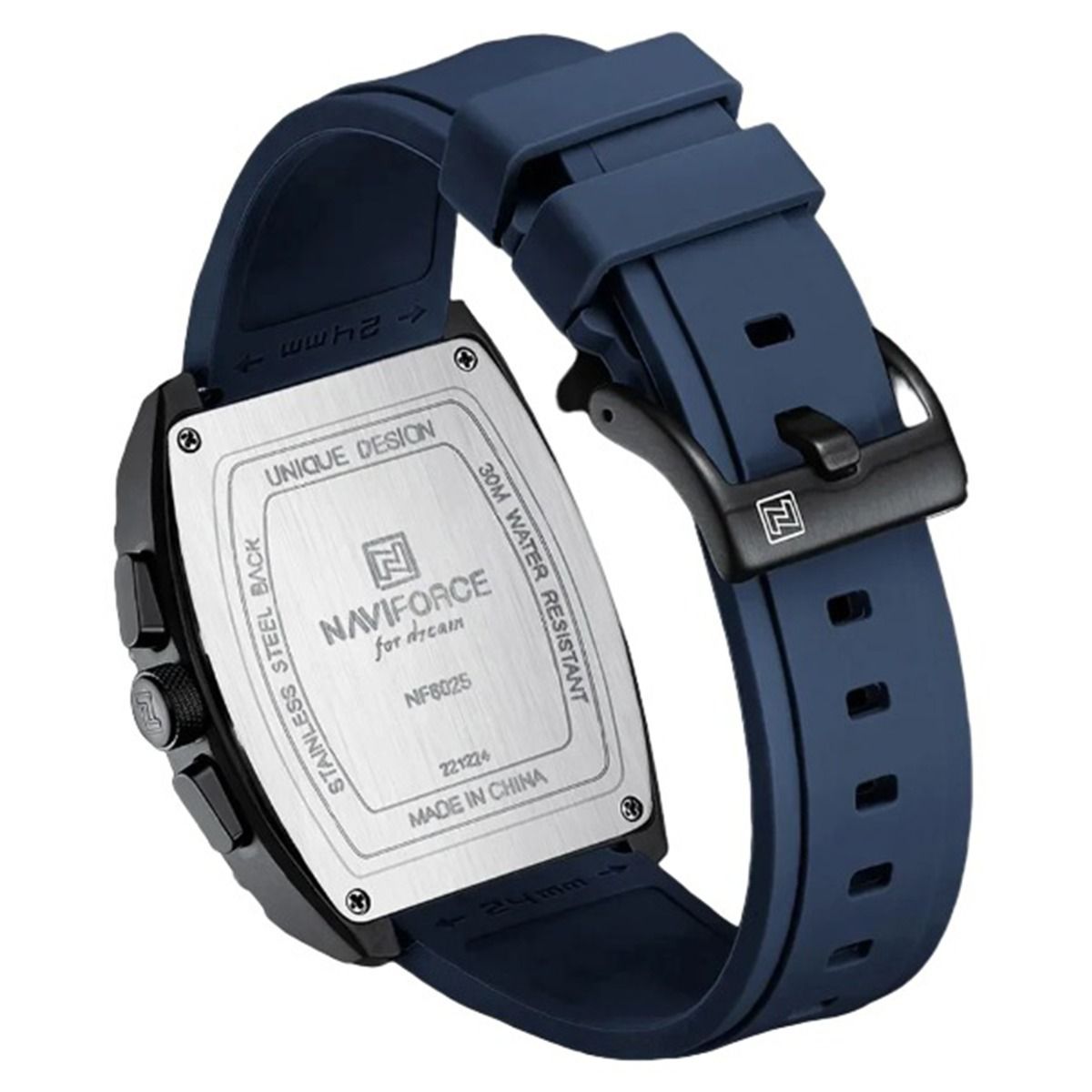 NAVIFORCE - Reloj Naviforce 8025 Correa de Silicona Azul NAV-118