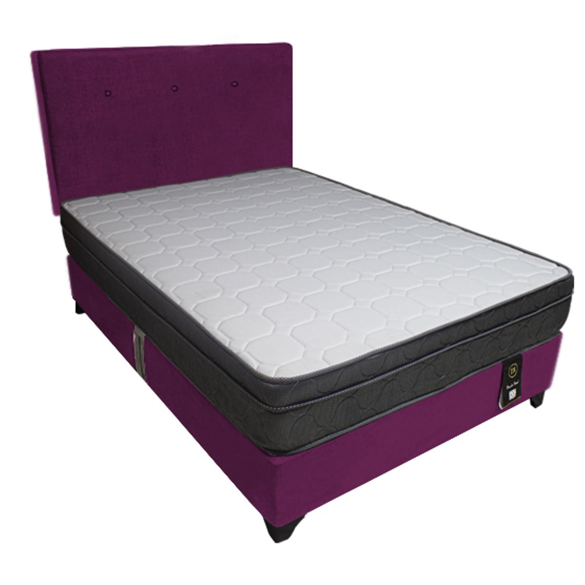 BARAKA HOME - Dormitorio Turin 2 Plz + Cabecera + 2 Almohadas - Purpura