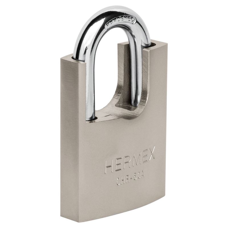 HERMEX - Candado de Hierro 50 mm con coraza, llave Anti-ganzúa HERMEX