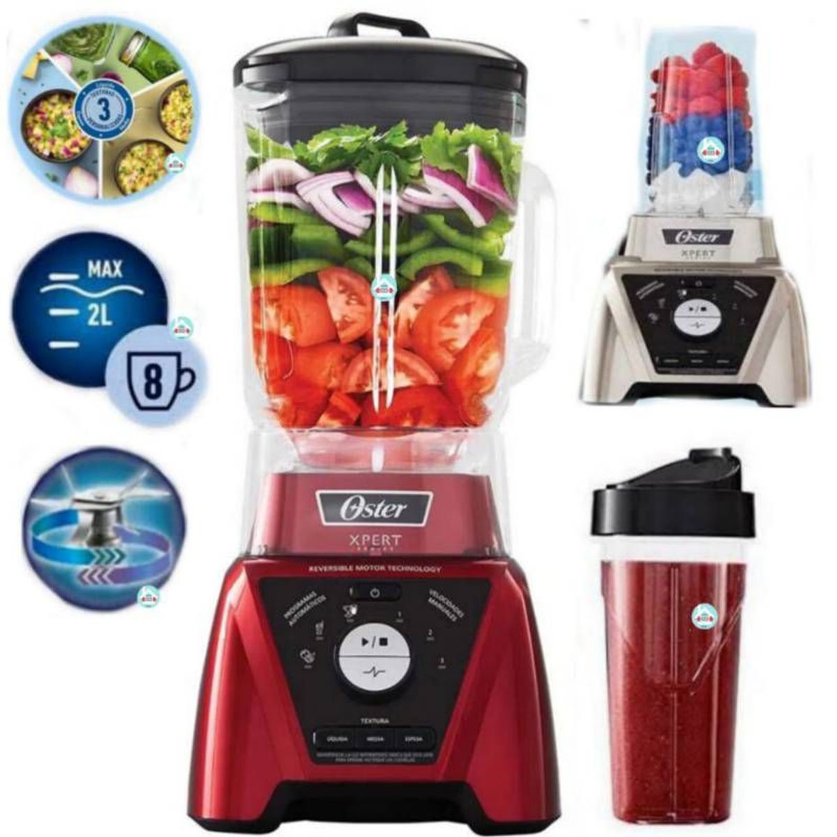 OSTER - Licuadora Xpert Series roja con un vaso Blend N Go  Oster BLST3B RPG