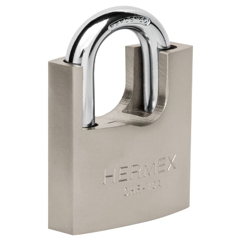 HERMEX - Candado de Hierro 70 mm con coraza, llave Anti-ganzúa HERMEX