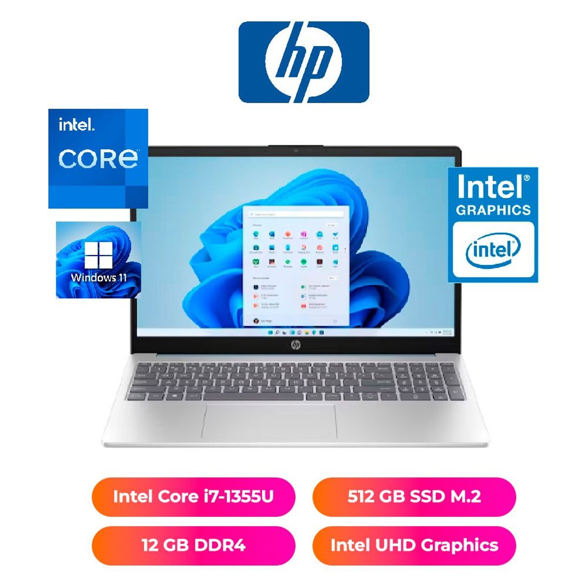 HP - LAPTOP HP 15 FHD INTEL CORE i7-1355U 12GB RAM 512GB SSD - NOTEBOOK