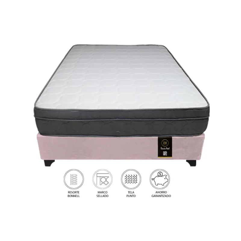 BARAKA HOME - Cama Turin 1.5 Plz + 1 Almohada - Rosado