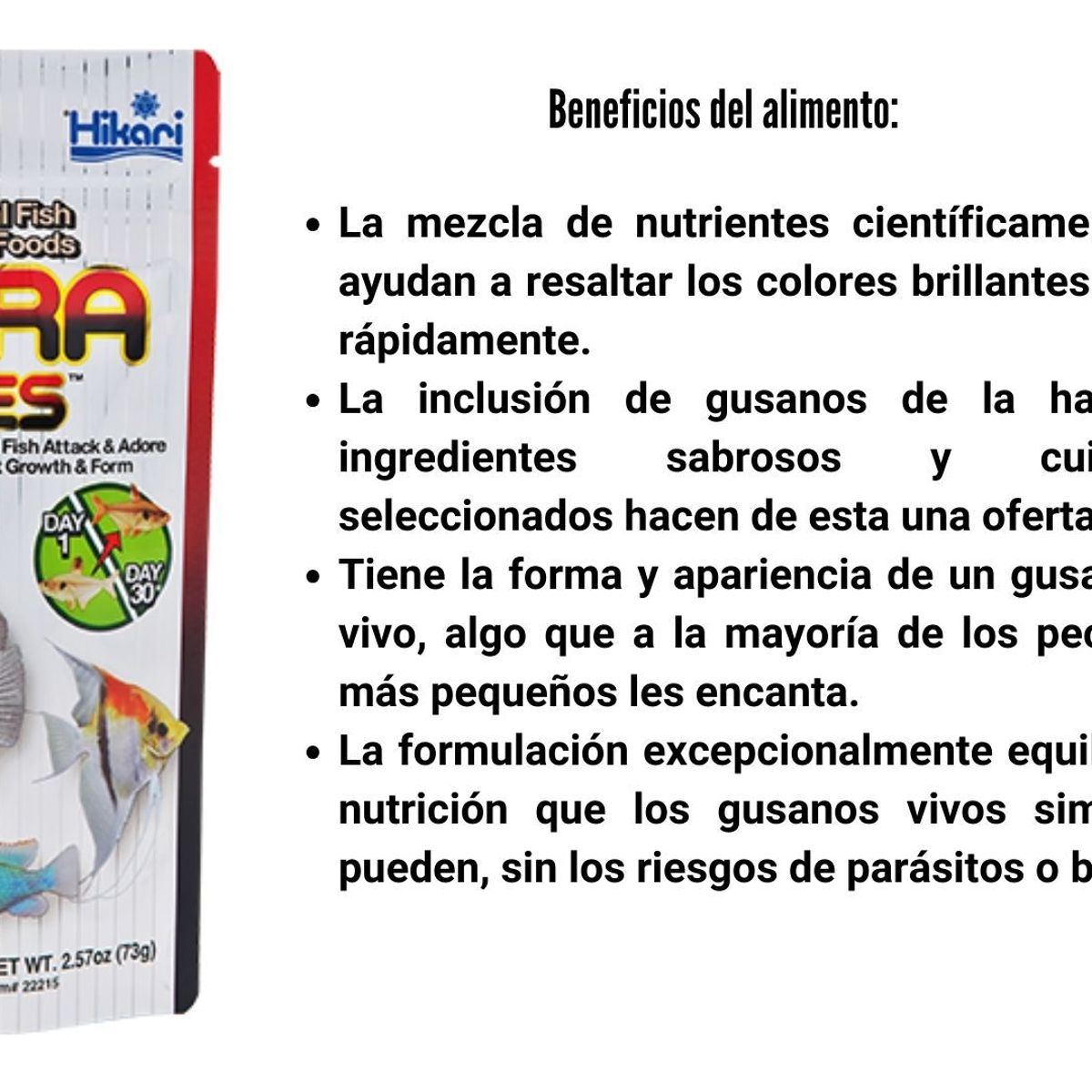 GENERICO - Hikari Vibra Bites 73g Alimento Japones para peces