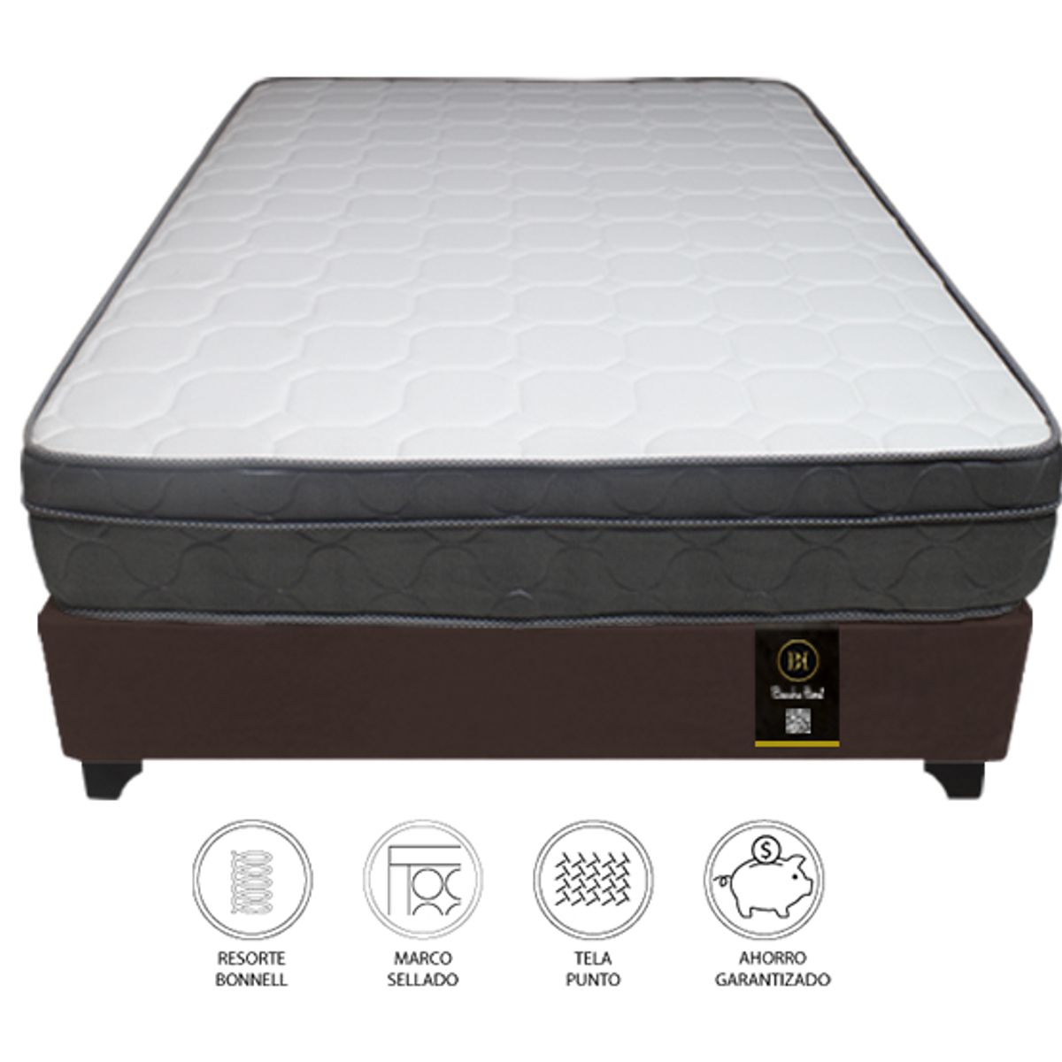 BARAKA HOME - Cama Turin 2 Plz + 2 almohadas - Chocolate