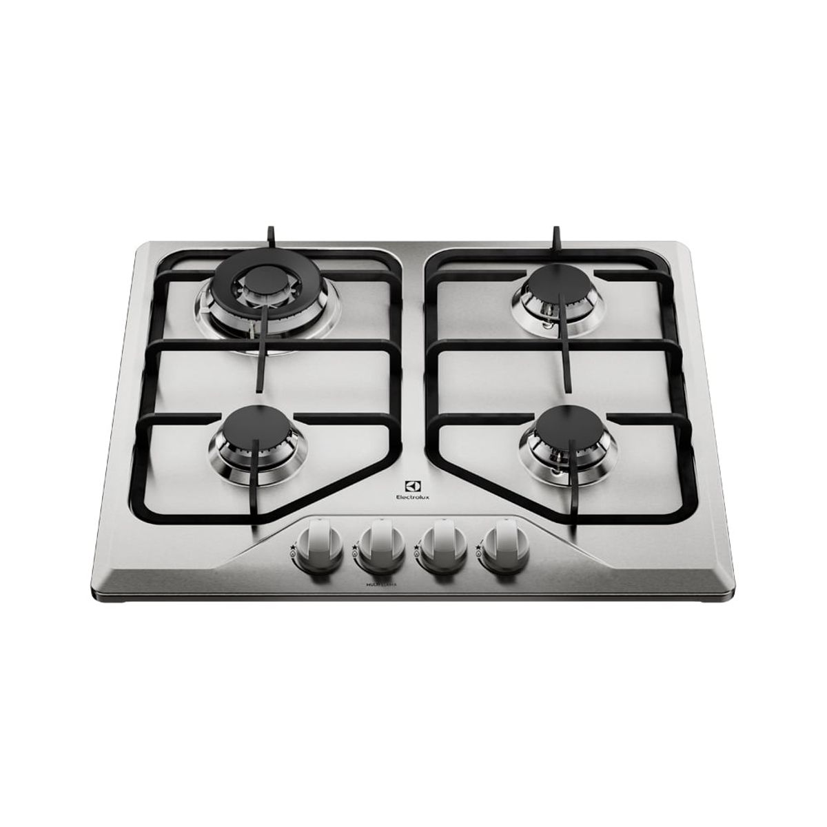 ELECTROLUX - Encimera Empotrable Gas 4 Quemadores 60CM Inox KE4MX