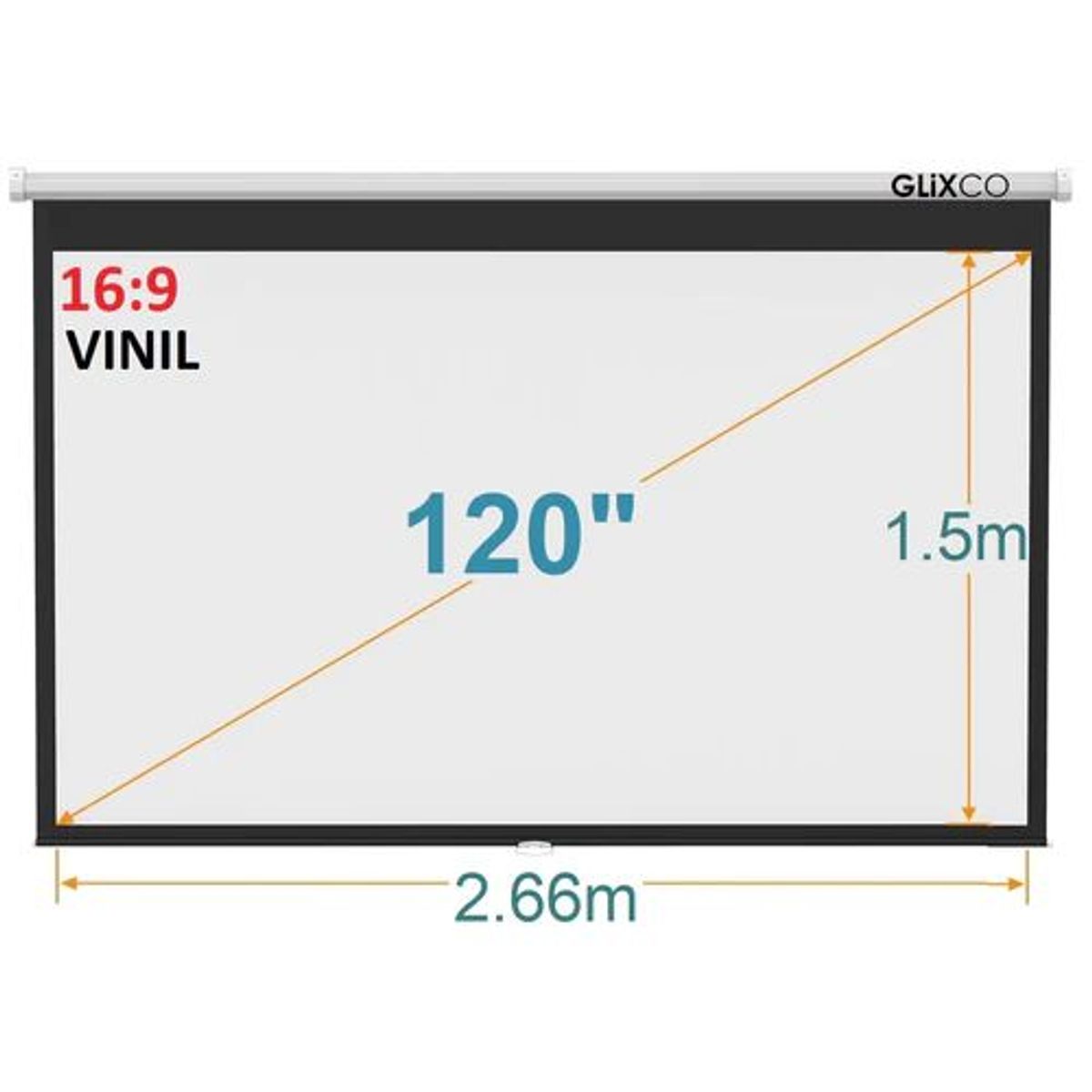 GENERICO - MONTECH-Ecran Manual 120 Pulg (16:9) 2.66x1.5 m / Vinil