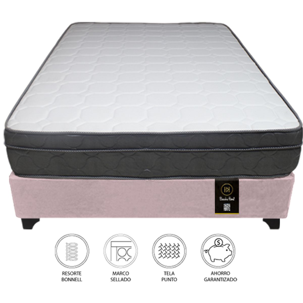 BARAKA HOME - Cama Turin 2 Plz + 2 almohadas - Rosado