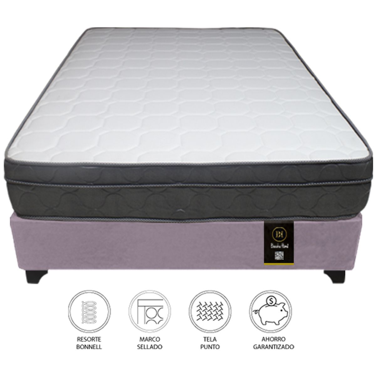 BARAKA HOME - Cama Turin 2 Plz + 2 almohadas - Lila