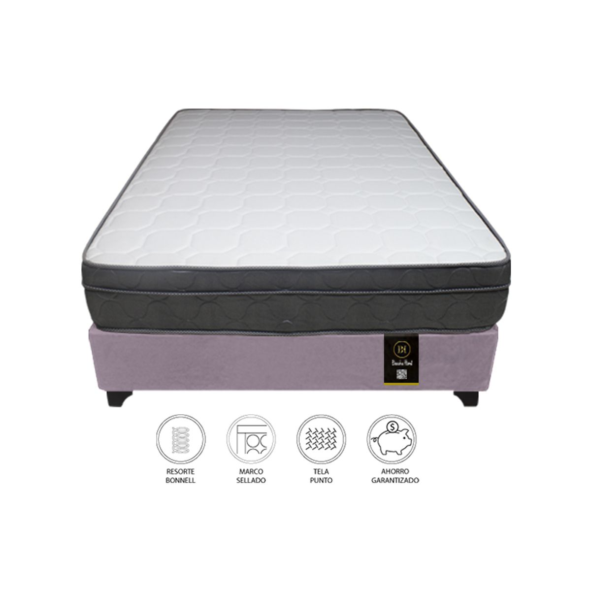 BARAKA HOME - Cama Turin 2 Plz + 2 almohadas - Lila