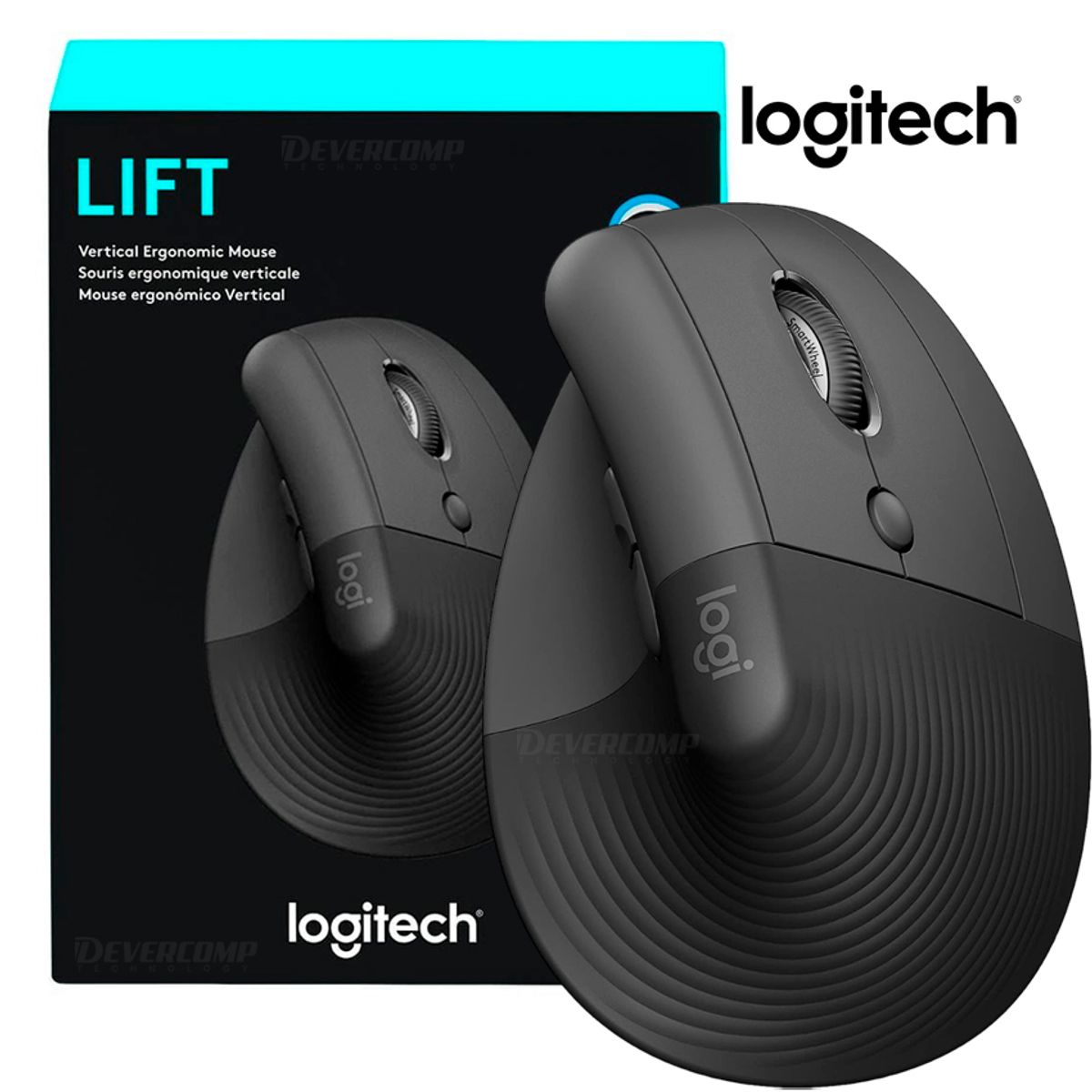 LOGITECH - Mouse Logitech Lift Vertical Wireless Bluetooth Black