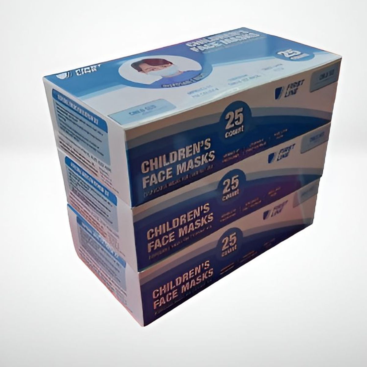 GENERICO - Mascarilla Quirúrgica para niños celeste caja * 25 und. Pack 3 cajas.