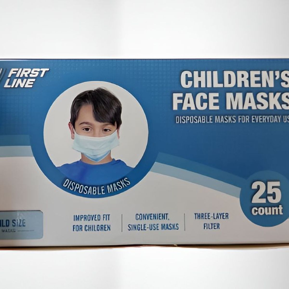 GENERICO - Mascarilla Quirúrgica para niños celeste caja * 25 und. Pack 3 cajas.