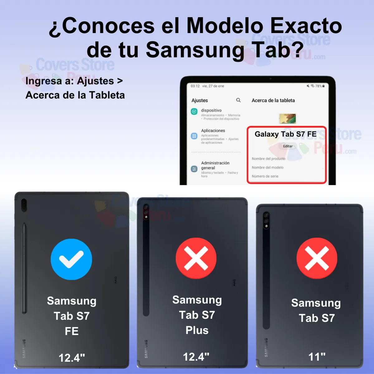 GENERICO - Funda para Samsung Tab S7 FE 124 Gomas con Parante Negra Resistente