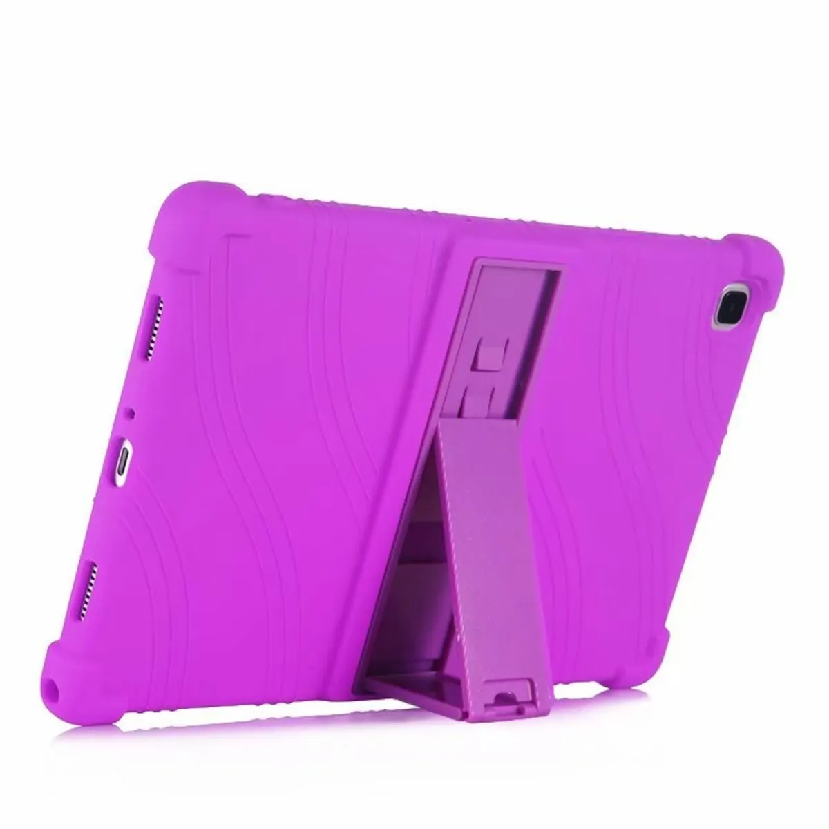 GENERICO - Funda para Samsung Tab A7 104 Gomas con Parante Morada Resistente