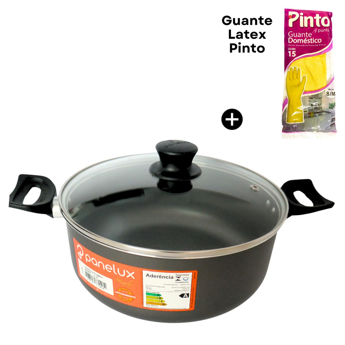 PANELUX - Olla Antiadherente Grafito 24 cm Línea Magnific - PANELUX