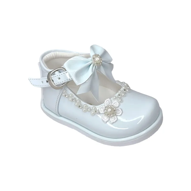 GENERICO - Zapato de Charol blanco modelo pibe semi-ortopédico para bebé niña