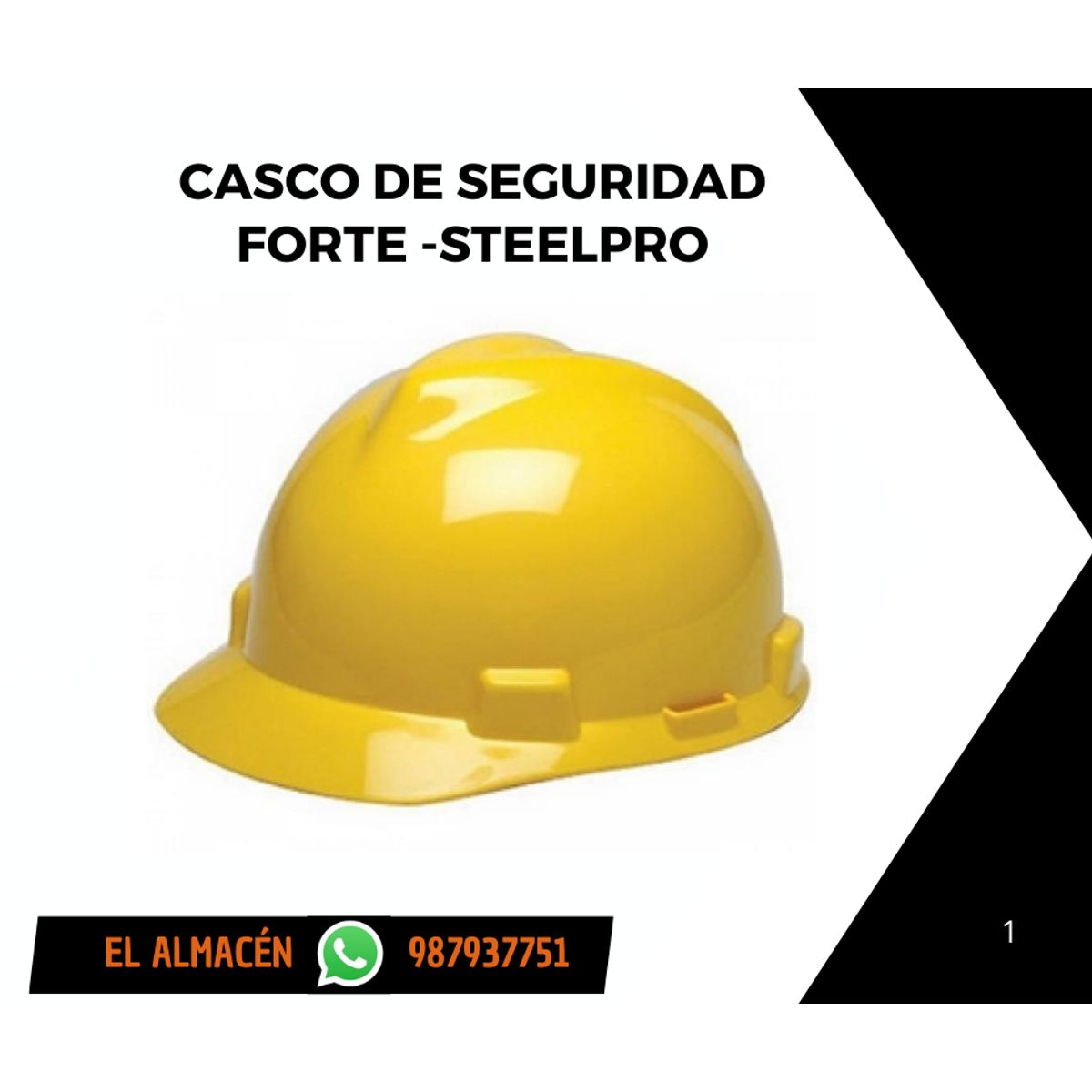 FORTE - CASCO DE SEGURIDAD - FORTE - COLOR AMARILLO ( PACK x 3 UNID )