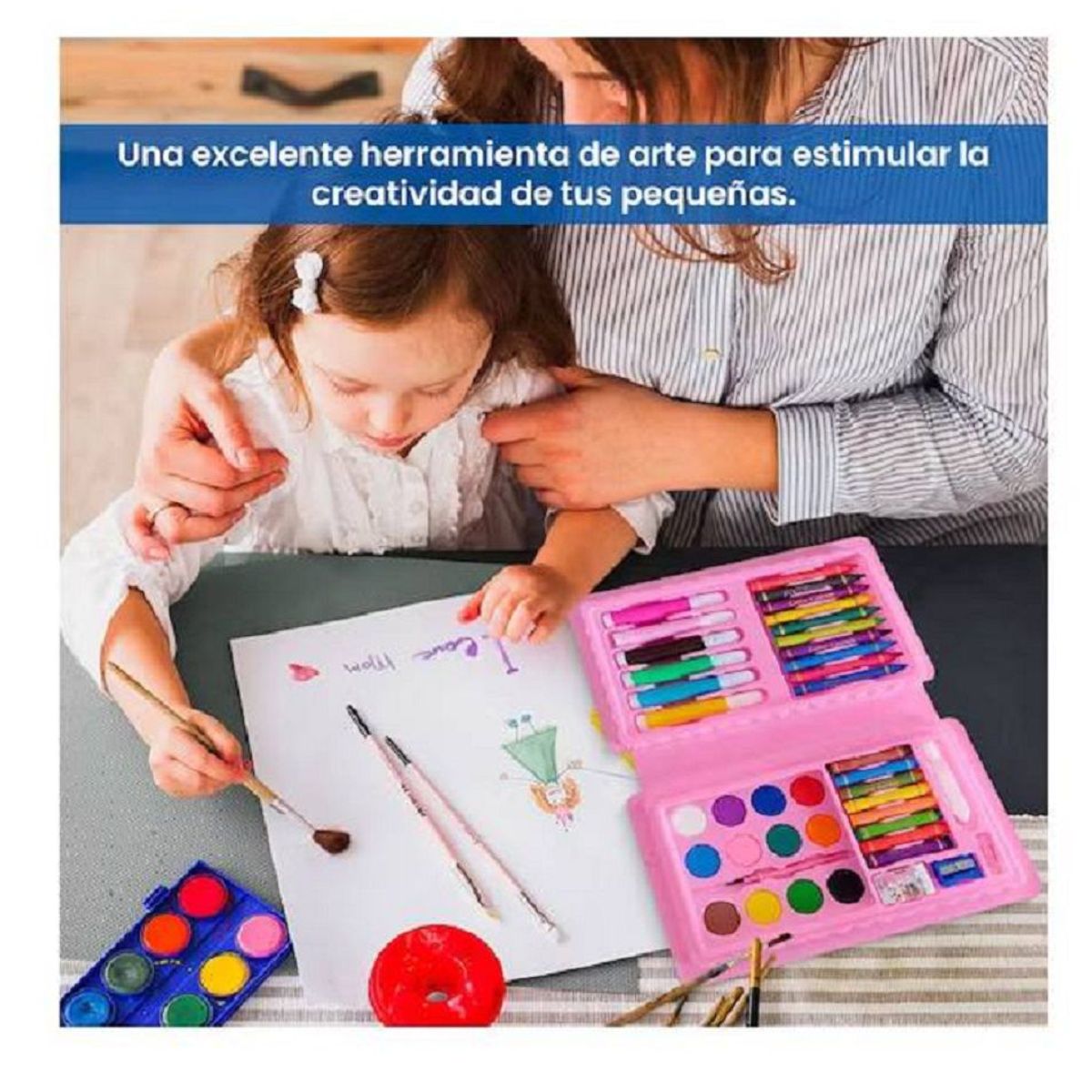 GENERICO - Mini Set De Arte Kawaii 42 Piezas Set Escolar Color Rosado