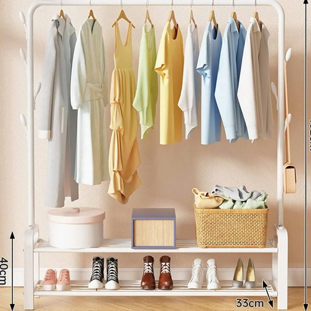 GENERICO - Soporte De Exhibición Colgante De Vestido De Ropa Resistente Blanco