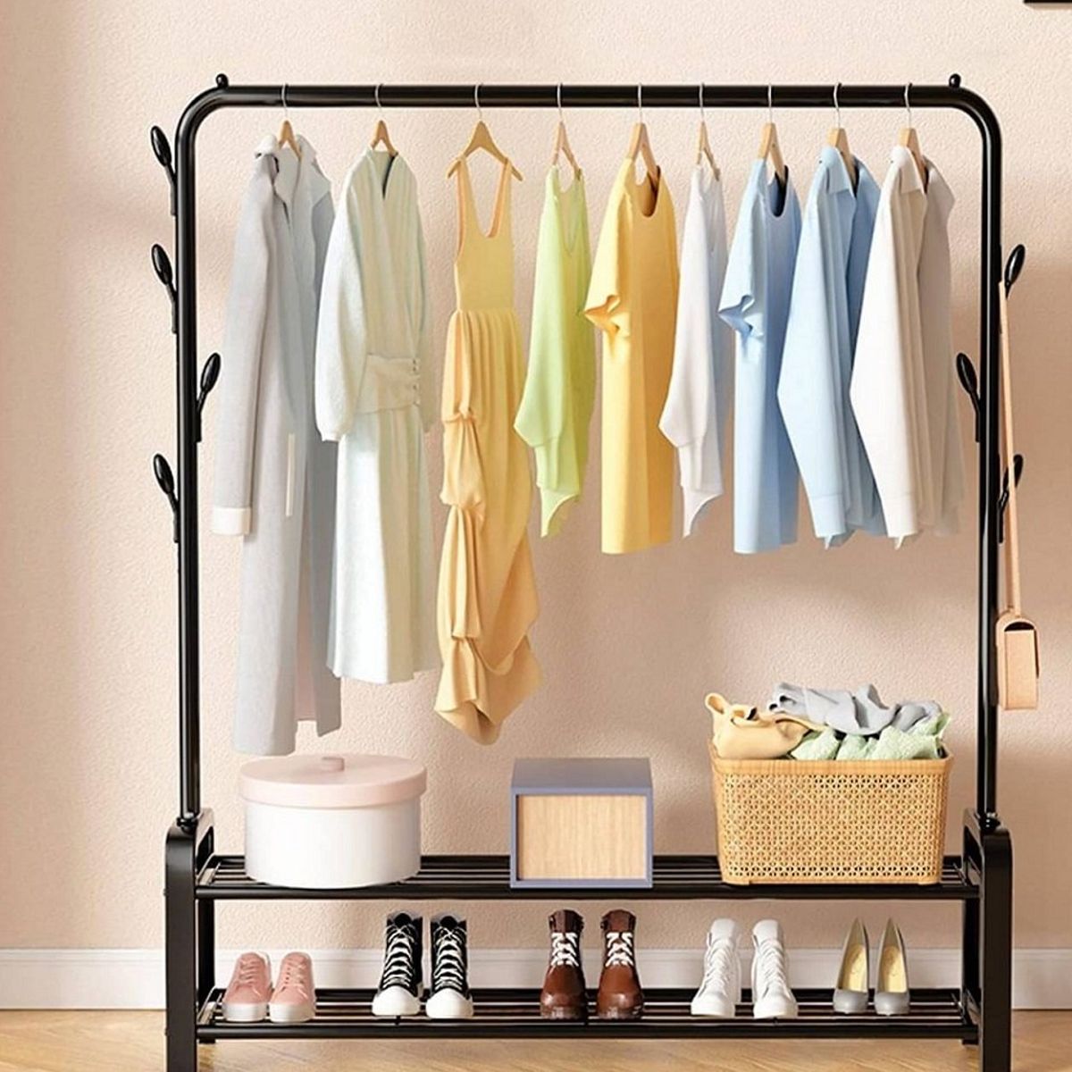 GENERICO - Soporte De Exhibición Colgante De Vestido De Ropa Resistente Negro