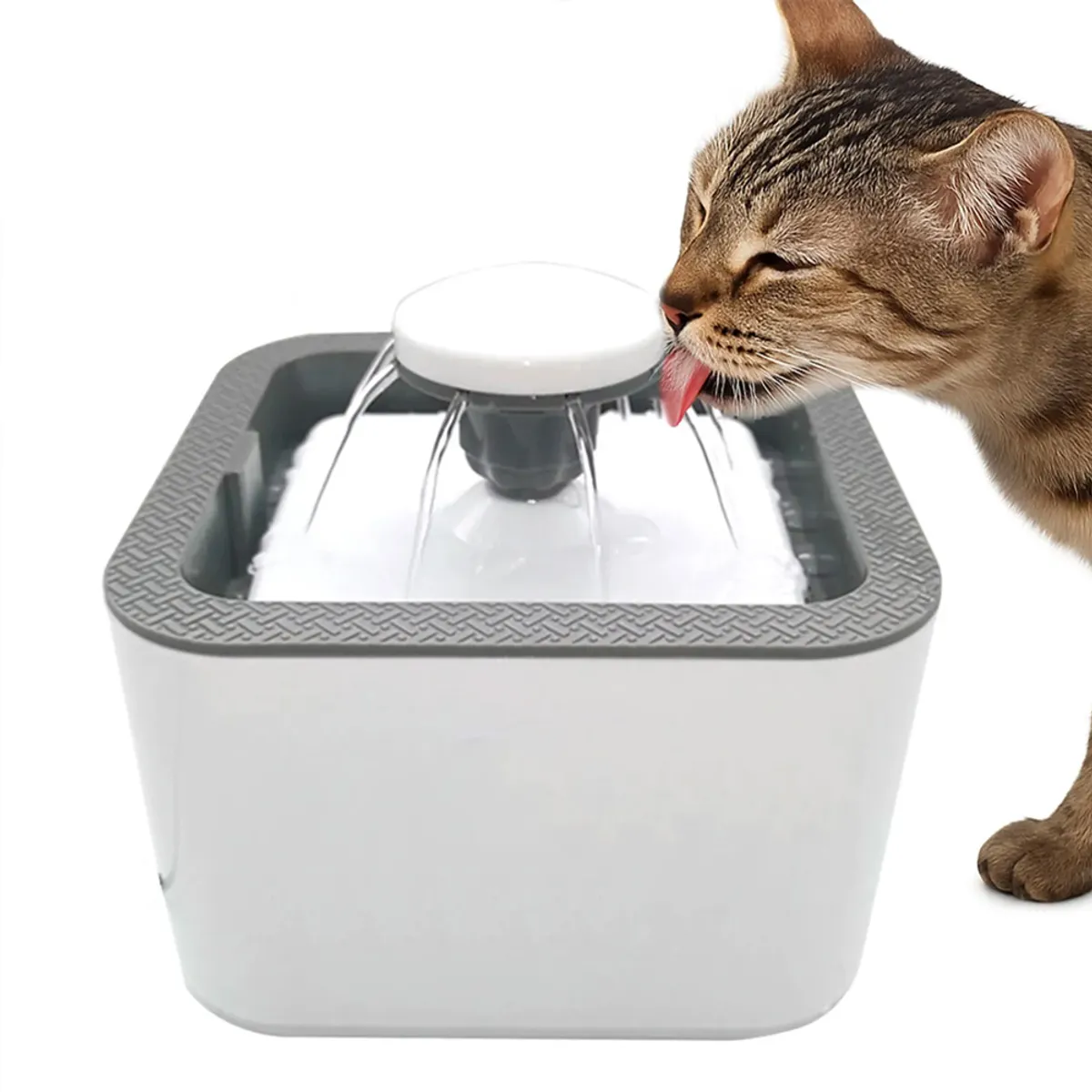 AMICATS - Bebedero Fuente de agua para mascotas - Cuadrado