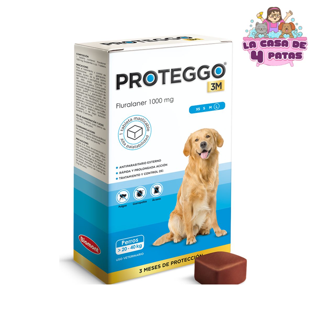 PROTEGGO - PROTEGGO 3M 20 A 40 1000 MG ANTIPULGAS