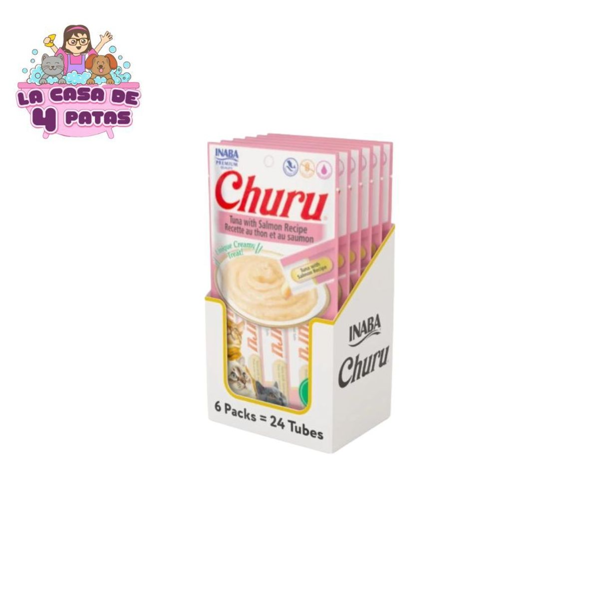 Churu Snack Húmedo de Atún con Salmón para Gatos Pack x6, marca INABA - Foto Principal