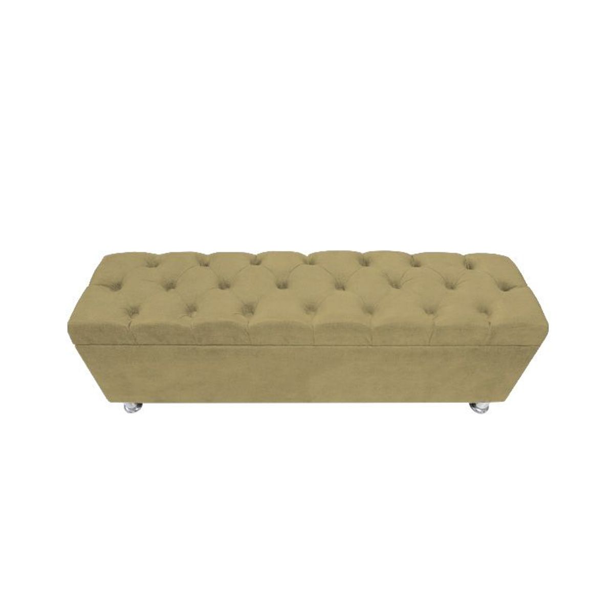 BARAKA HOME - Baúl Capitoneado Bunn 1 Plz - Beige Oscuro