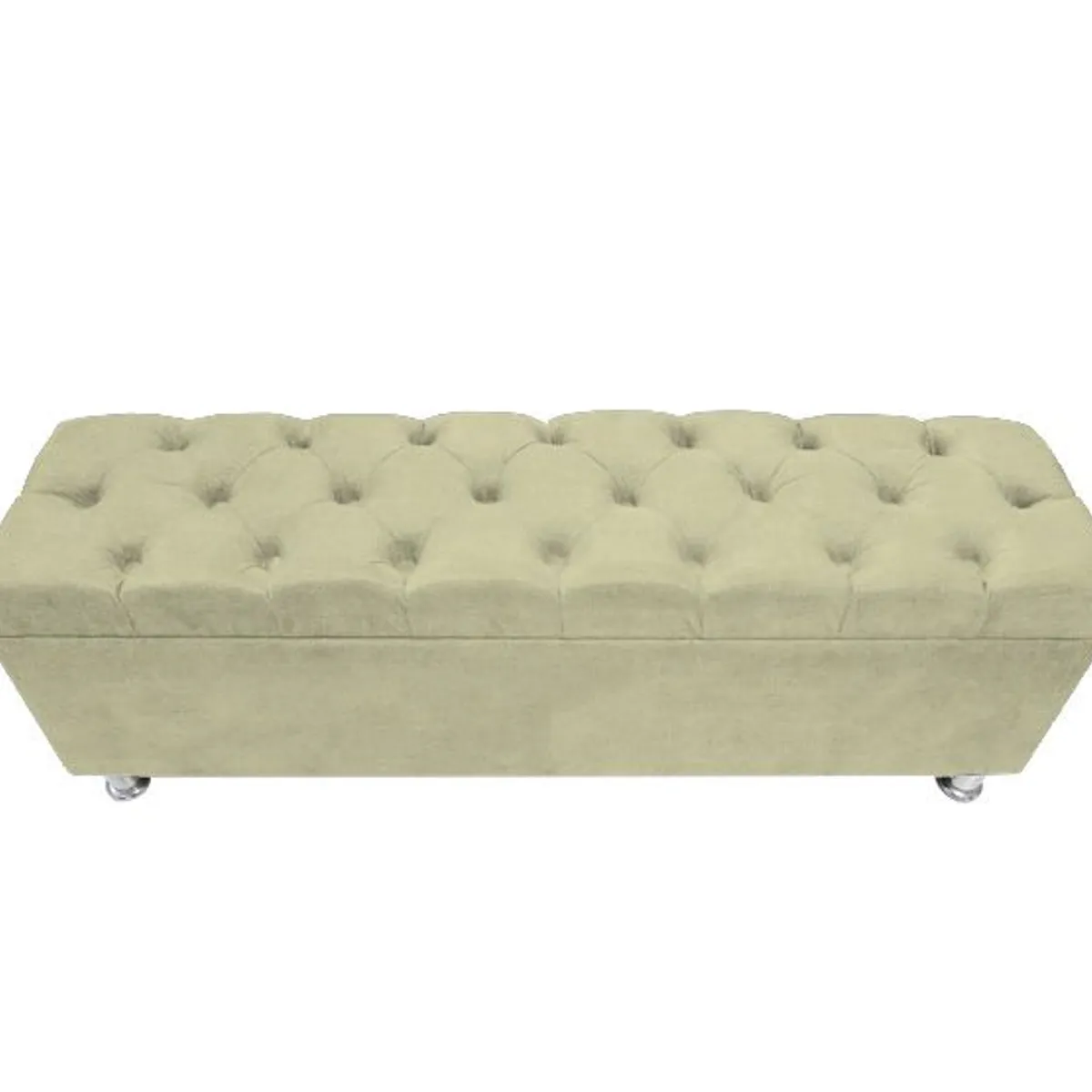 BARAKA HOME - Baúl Capitoneado Bunn 1 Plz - Beige Claro