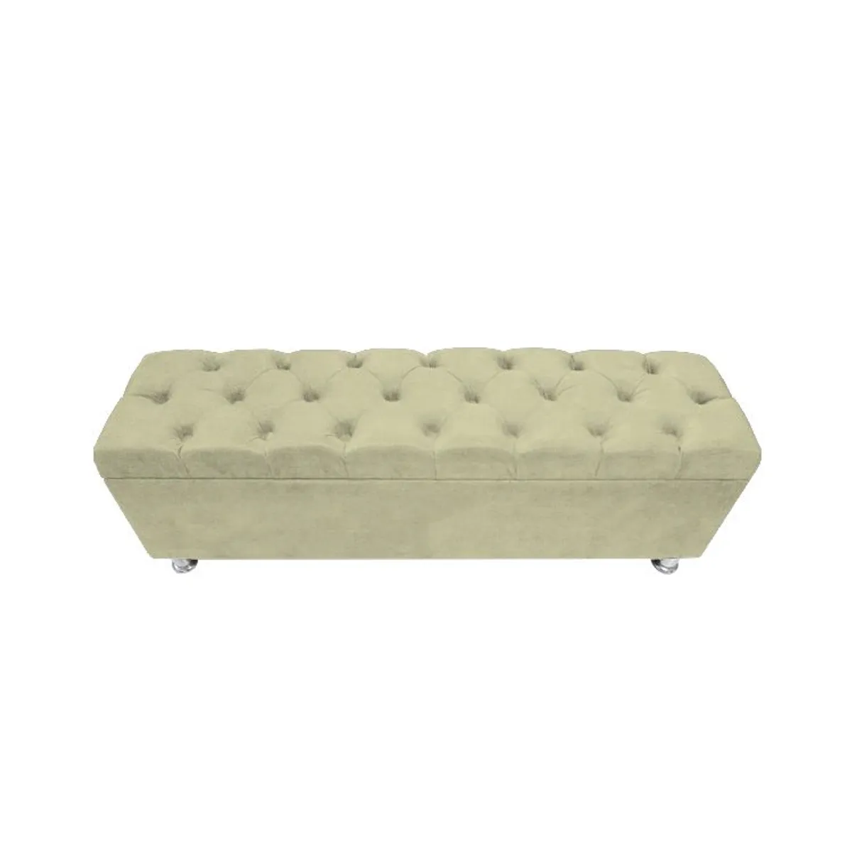 BARAKA HOME - Baúl Capitoneado Bunn 1 Plz - Beige Claro