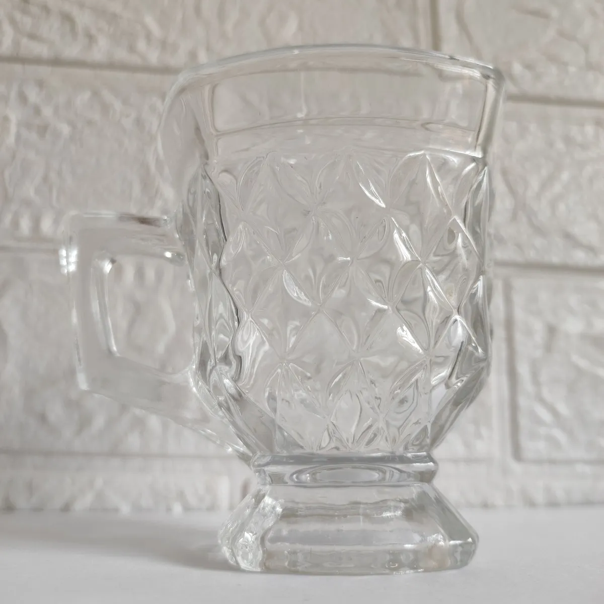 INSPIRA - Set X 6 . Taza Vidrio Labrado - Café, Cortado, Té.