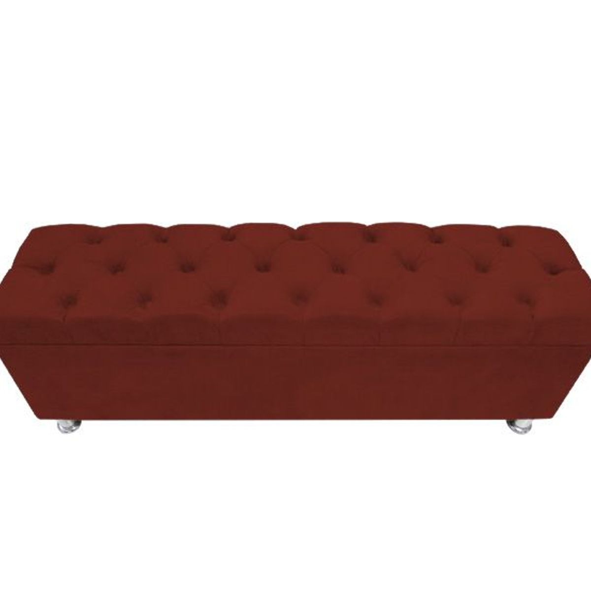 BARAKA HOME - Baúl Capitoneado Bunn 1 Plz - Rojo