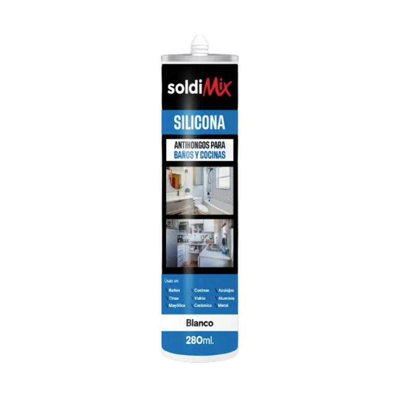 SOLDIMIX - Silicona Silicona Antihongos Blanca Soldimix de 280 Ml