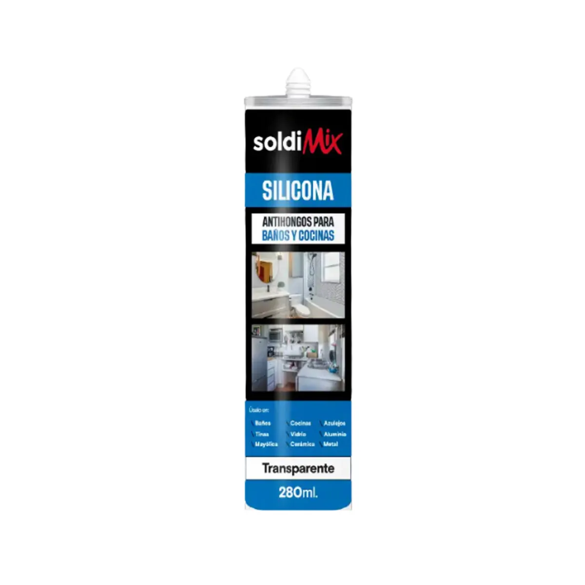 SOLDIMIX - Silicona Transparente Soldimix de 280 Ml