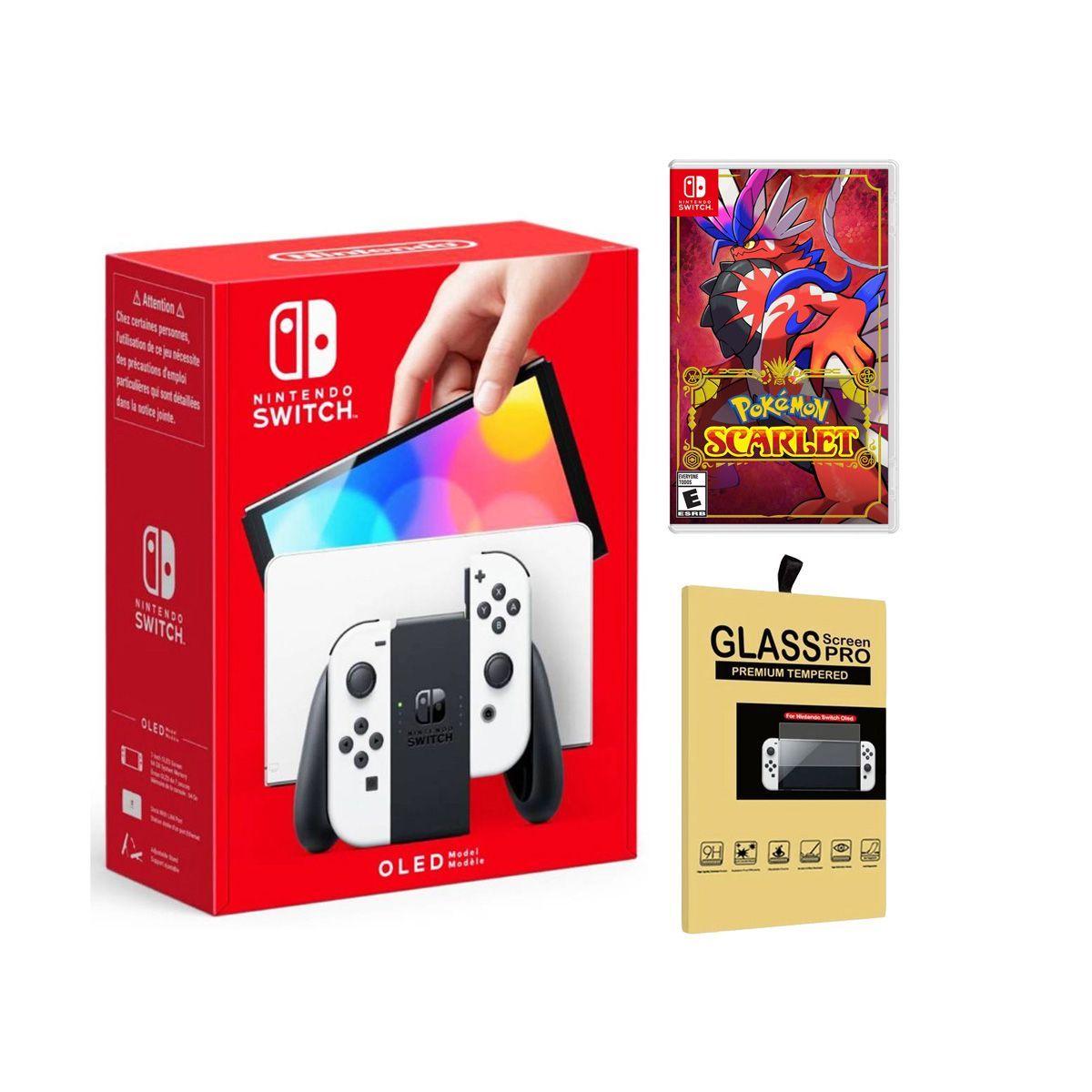 NINTENDO - Consola Nintendo Switch Oled Blanca + Pokemon Scarlet + Mica
