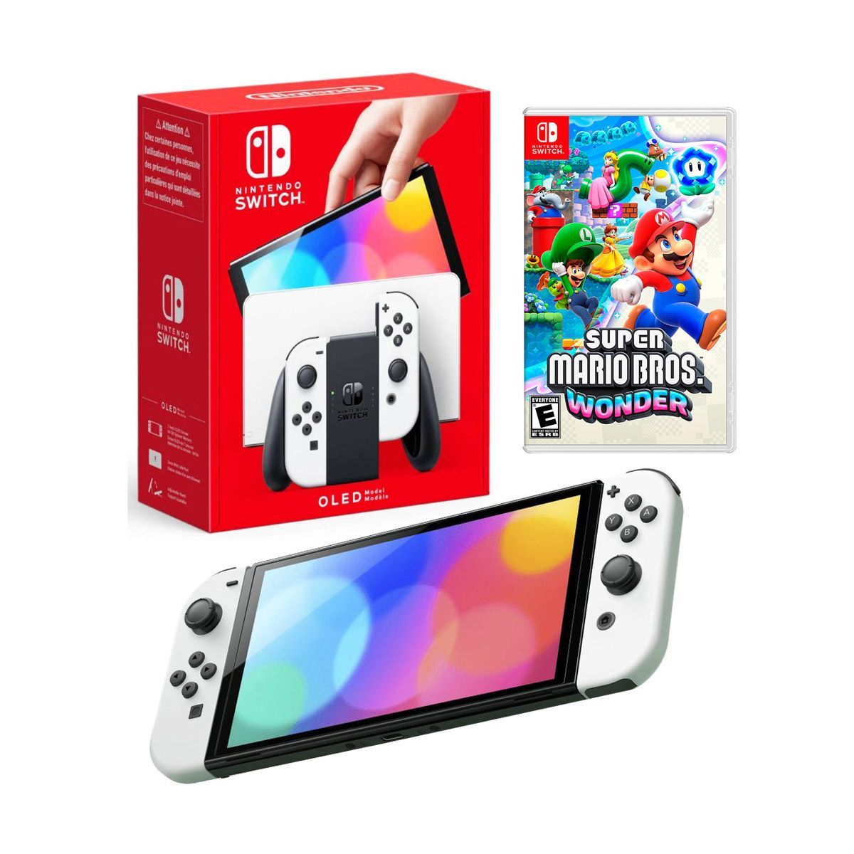 NINTENDO - Consola Nintendo Switch Oled Blanca + Mario Wonder