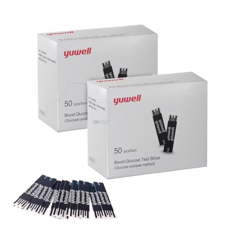 YUWELL - 2 Tiras Reactivas para Glucómetro YUWELL 100 unidades