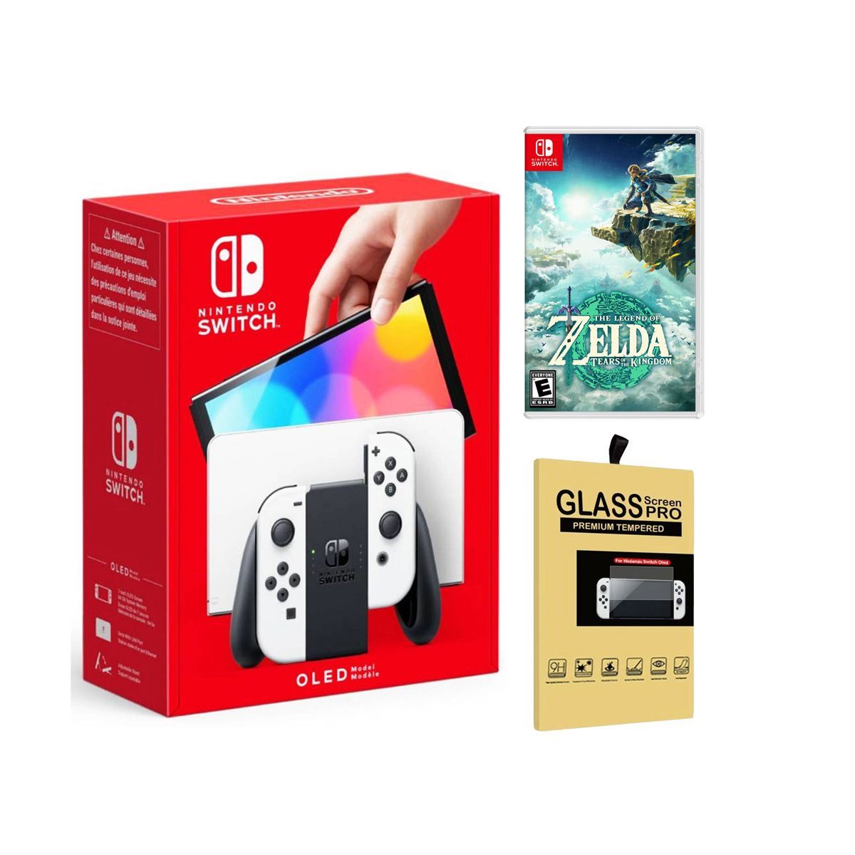 Nintendo - Consola Nintendo Switch Oled Blanca + Tears of the Kingdom + Mica