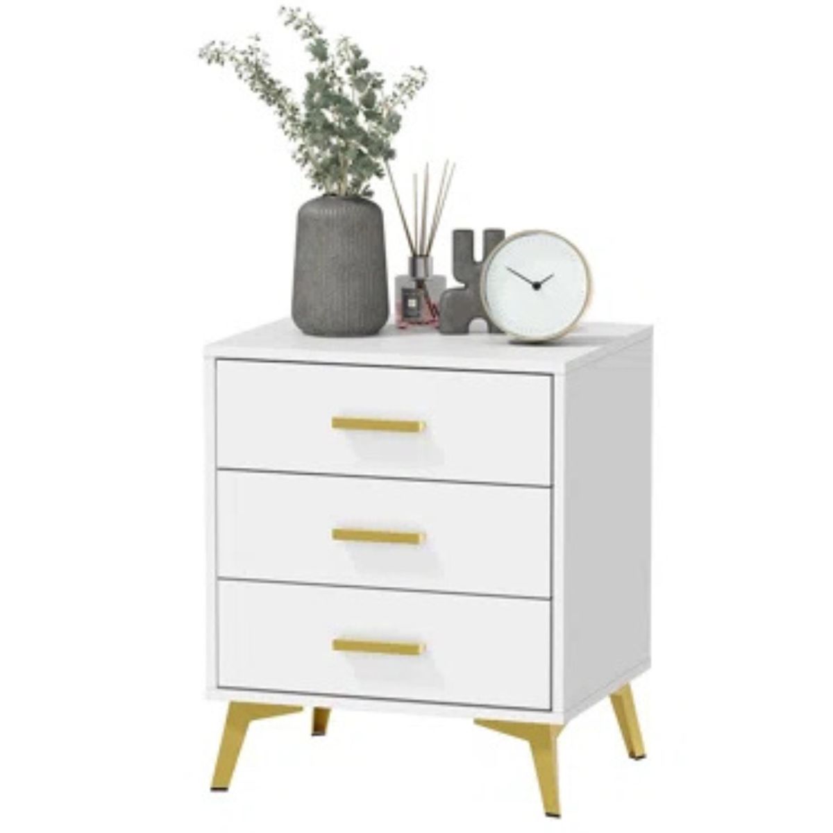 GENERICO - Velador Moderno Aksha Blanco Petrox Home