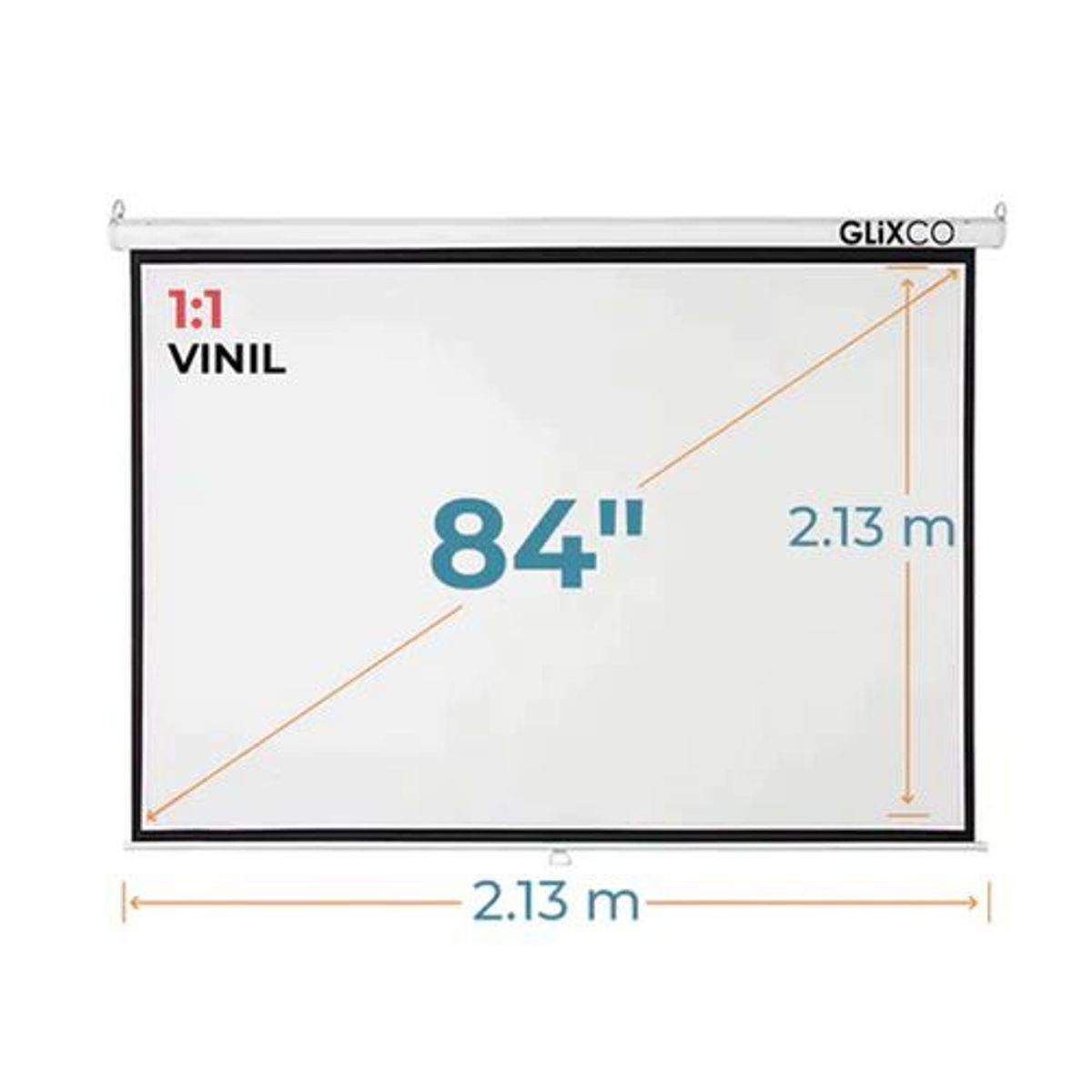 GENERICO - MONTECH-Ecran Manual 84x84 Pulg ( 1:1 ) 2.13 x 2.13 m / Vinil