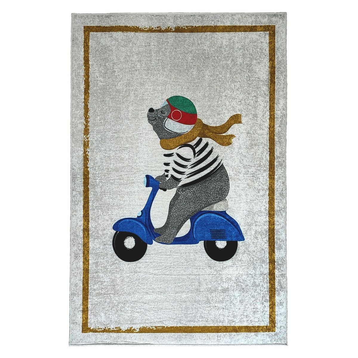 GENERICO - Alfombra Niños Oso en Moto120 x 180cm