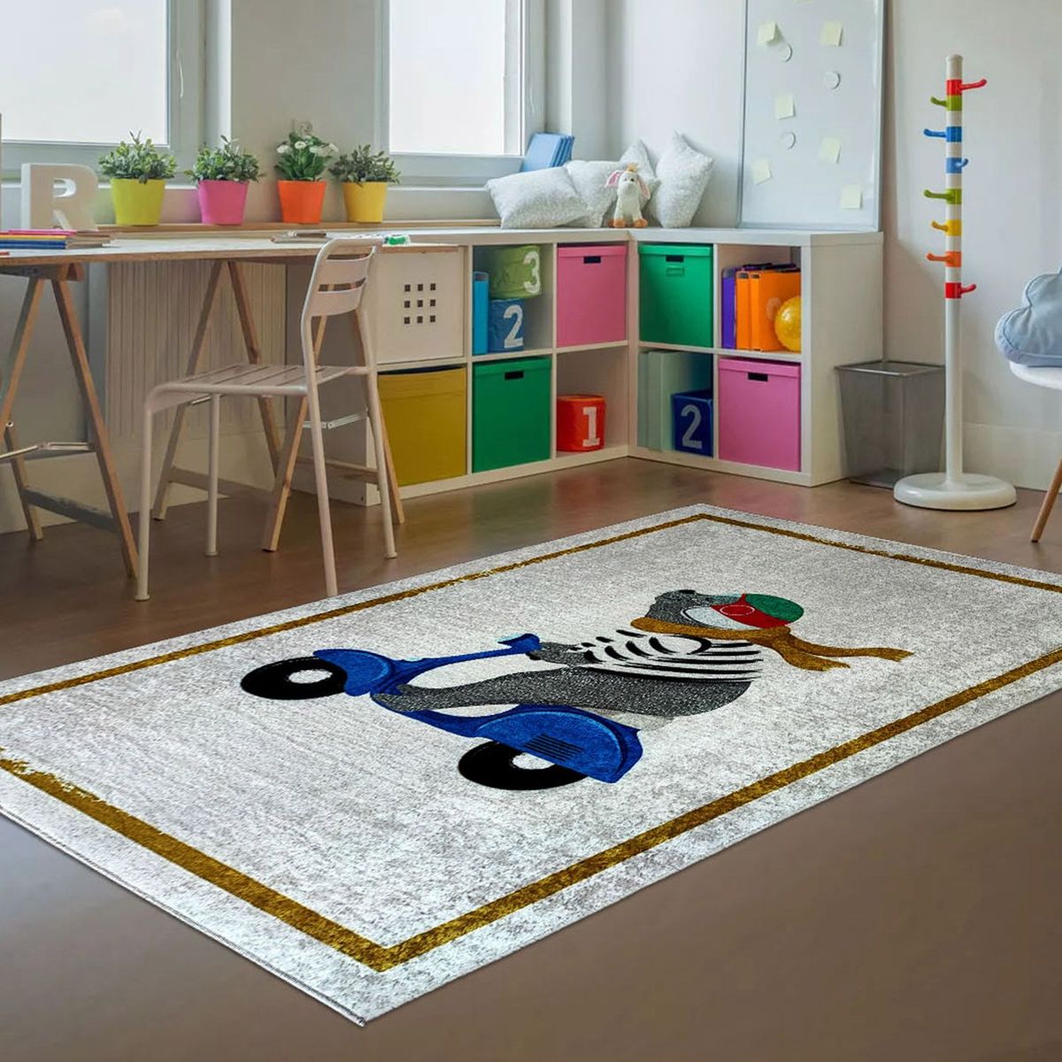 GENERICO - Alfombra Niños Oso en Moto120 x 180cm