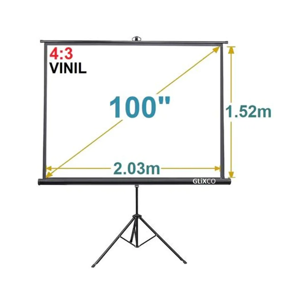 GENERICO - MONTECH - Ecran con Tripode 100 Pulg (4:3) 2.03x1.52m / Vinil