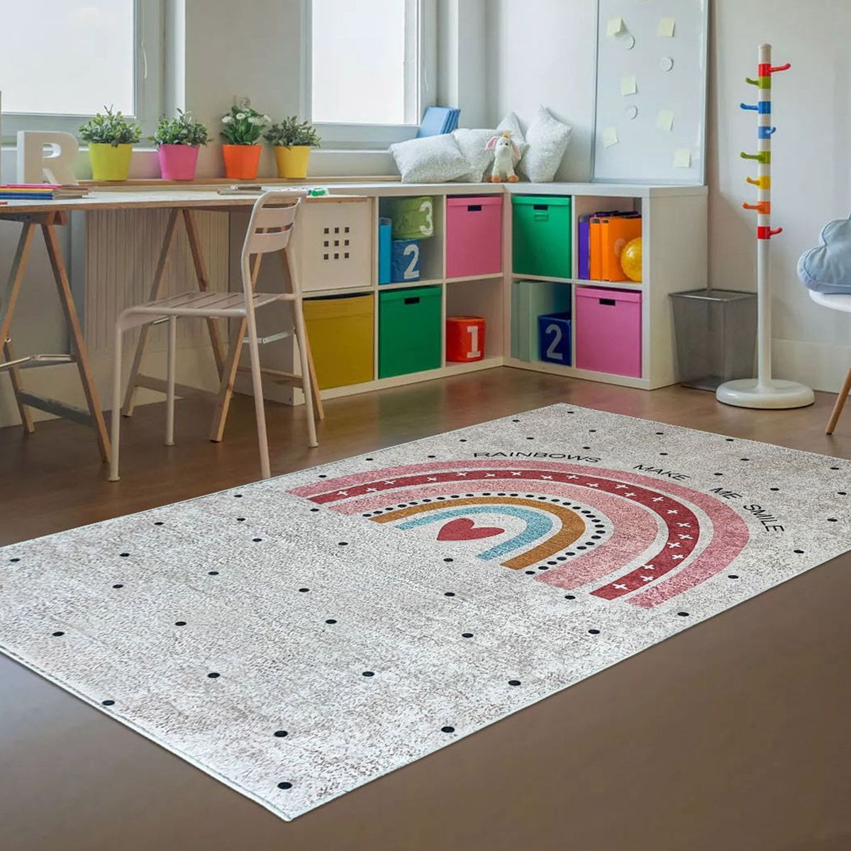 GENERICO - Alfombra Niños Arcoiris 120 x 180cm