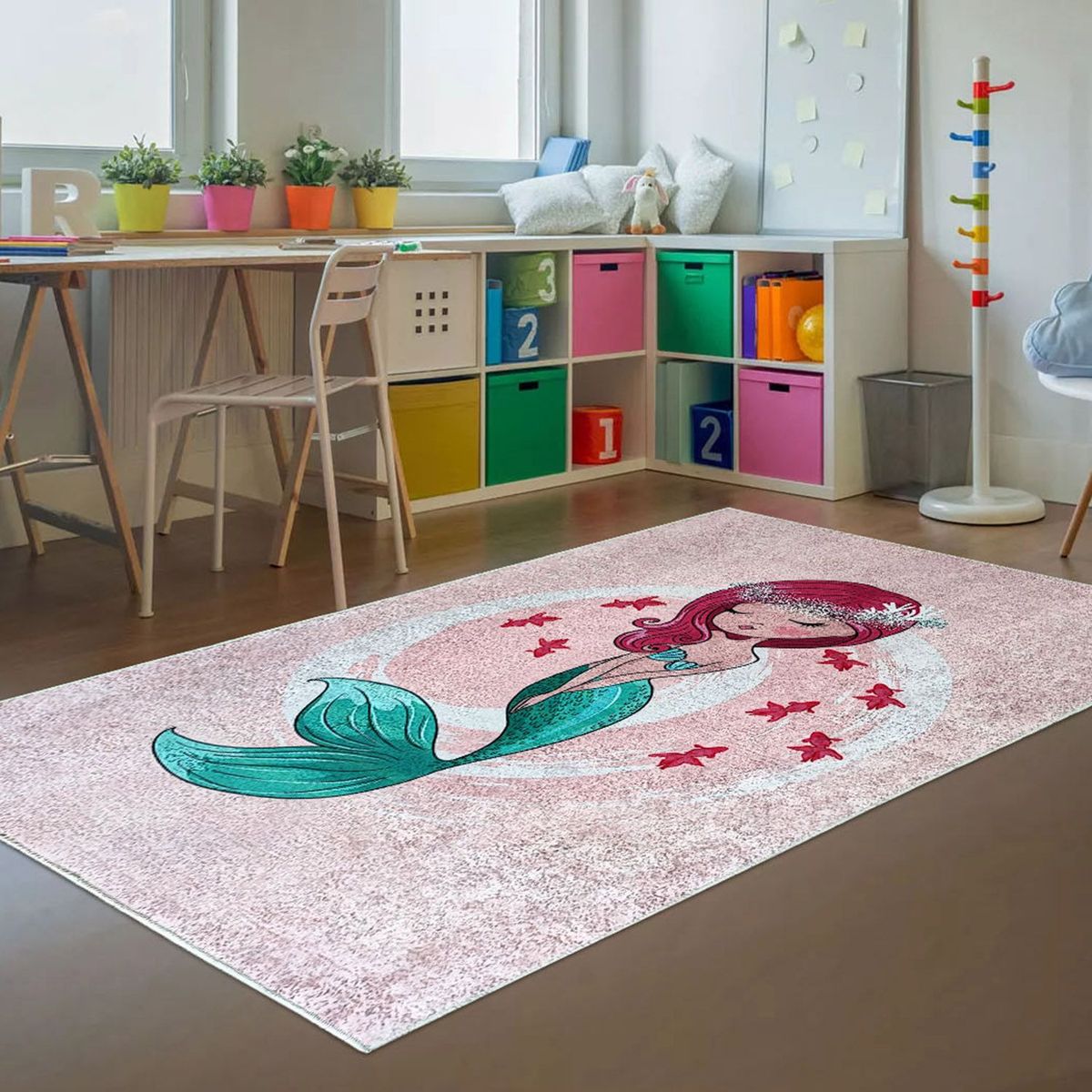 GENERICO - Alfombra Niños Sirena 120 x 180cm