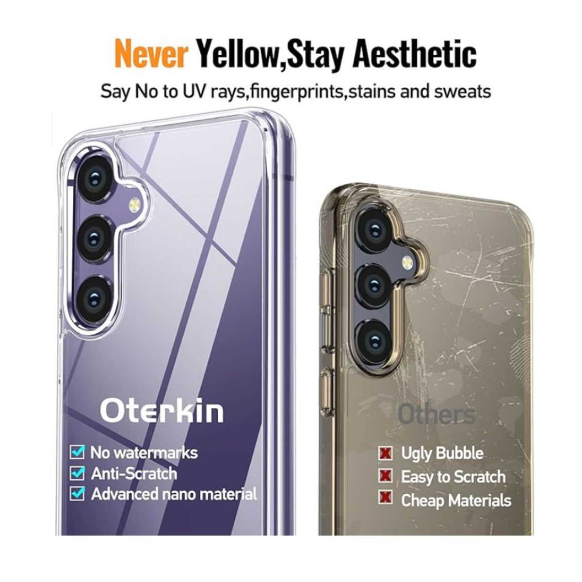 GENERICO - Case Space Generico transparente con mica para Samsung S24